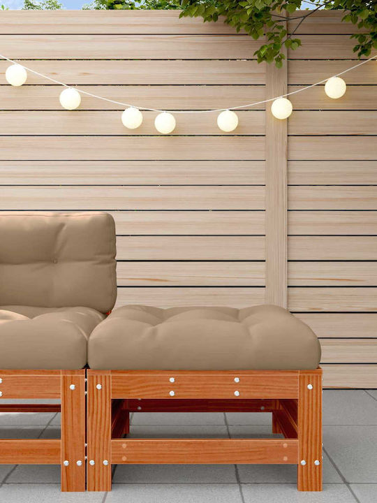 Zweisitziges Sofa Außenbereich Holz mit Kissen 57.5x57.5x30cm