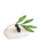 Decorative Brass Olive Branch Paperweight Stone Base 11.5cm