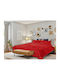 Duvet Cover Set Single 160x240cm Red