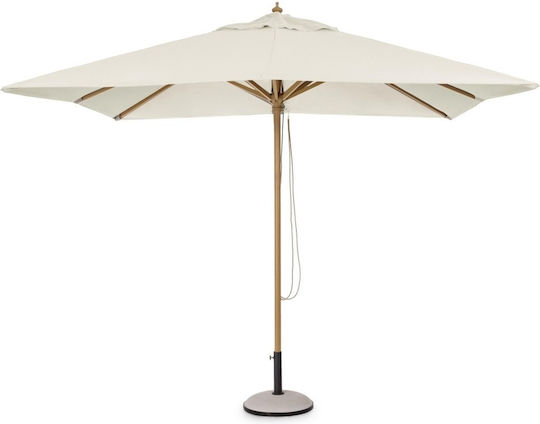 Umbrelă Pătrată Din Lemn Albă 2x2xÎnălțime2.5m