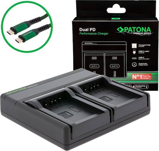 Patona Double Battery Charger Premium Compatible with Samsung