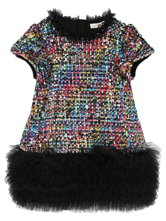 Детска Рокля с Пайети Обикновени Black Multi