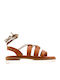 Tabac Brown Leather Lace-Up Sandals Thin Laces