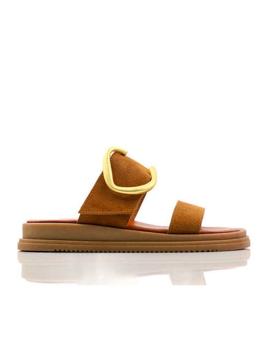 Ταμπά Flatform Παντόφλες Χρυσό Μεταλλικό Στοιχείο