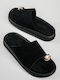 Sandale Casual Damă Flatforme Negre Din Piele