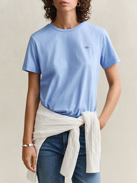 Gant Reg Shield Γυναικείο T-shirt Light Blue