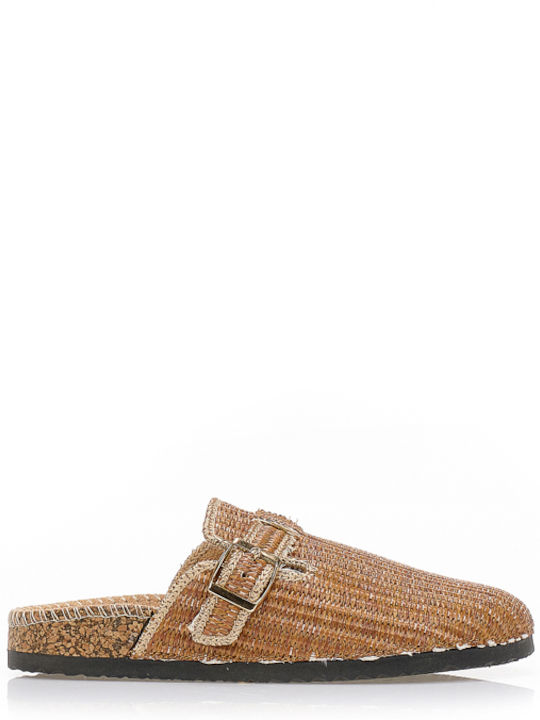 Tsoukalas Flat Mules σε Καφέ Χρώμα
