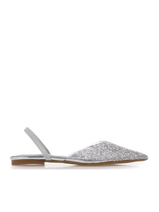 Flat Mules σε Ασημί Χρώμα