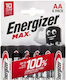 Energizer Max Αλκαλικές Μπαταρίες AA 1.5V 6τμχ