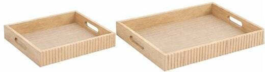 Koopman Wooden Rectangular Serving Tray in Beige Color 40x30x5cm HZ1980490 1pcs