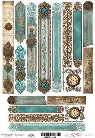 Craftistico Rice Paper Decoupage 30x40cm Candle Vintage Clocks