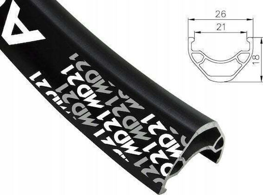 Alexrims Mtb Rim Alexrims Md21 26"x32 Holes Tubeless Ready Disc Brake Black Caps New