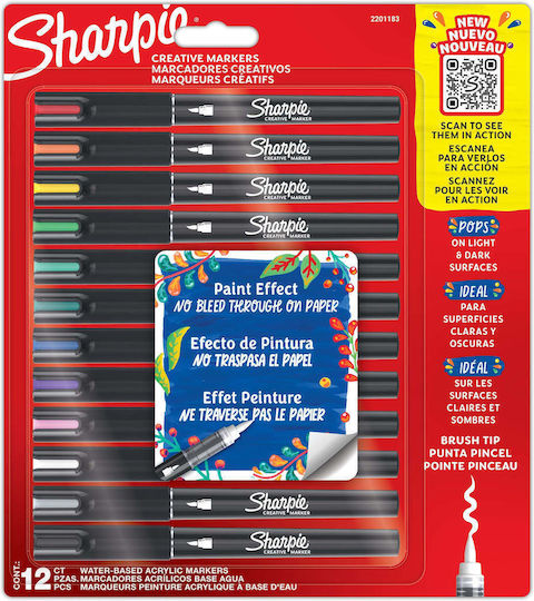 Sharpie Ακρυλικοί Μαρκαδόροι Ακρυλικοί Σετ 12τμχ