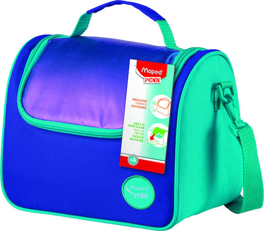 Maped Picnik School Insulated Lunch Bag Turquoise Iridescent 17x25x21cm