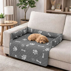 Mattress Cover Pets Gray Waterproof Paw Print & Armrest Gray 80x75cm