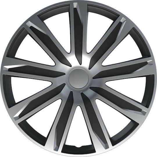 Lampa Set Car Hubcaps 16’’ Raze Silver Black Material Abs Silver Black 4 Pcs L31493 L3149.3