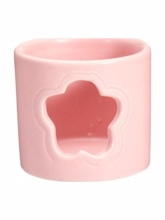 Koopman Candle Holder suitable for Tealights Ceramic in Pink Color 7.5x6.5x7.5cm 1pcs