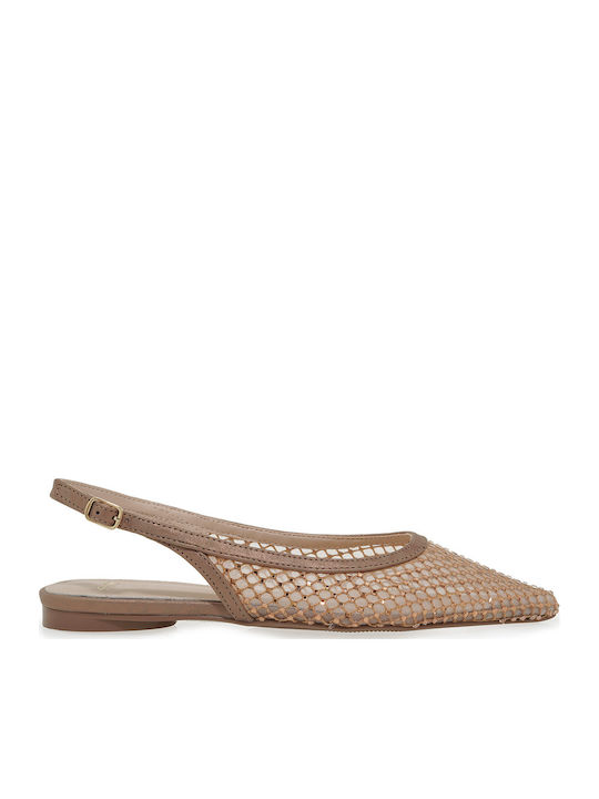 Exe Γυναικείες Μπαλαρίνες Slingback σε Χρυσό Χρώμα