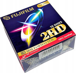 Fujifilm 3.5 Inch Floppy Discs Dos Formatted Mf2hd Black 10 Pack