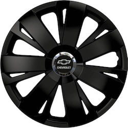 Τάσια Τροχών Αυτοκινήτου Versaco Energy Cbx 15" Μαύρο Σήμα 3d Μεταλλικό Chevrolet 4 Τεμάχια