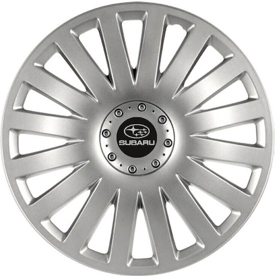 Auto Radkappen Versaco Intelligent Silber 13" Kompatibilität 3D Metallisch Subaru 4 Stücke