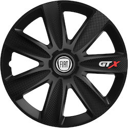 Versaco Gtx Car Hubcaps 13" with Fiat Brand Logo 4 Pieces