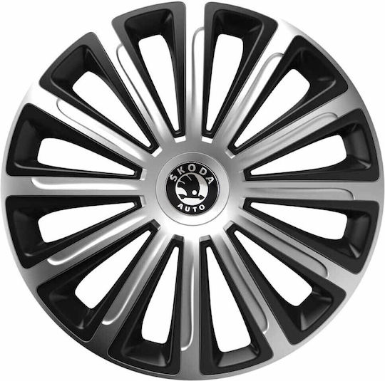 Тасии Трохове Автомобилни 15" Trend Сребристи и Черни Cbx Сигма 3d Метално Skoda 4 Бройки