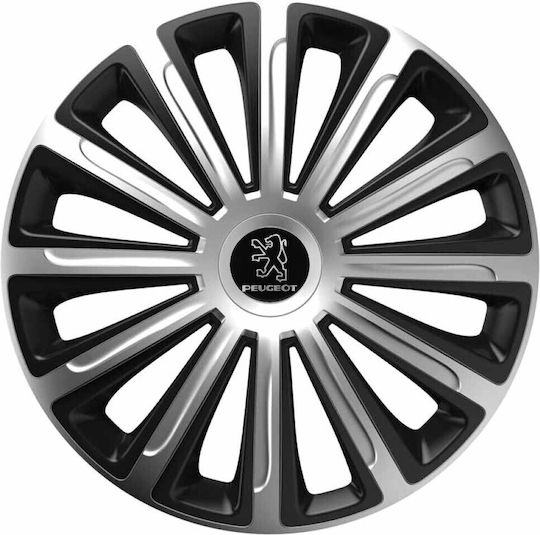 Тасии Троховe Автомобилa Trend Cbx 15" Сребристи и Черни С 3d Метален Емблема Peugeot 4 Броя