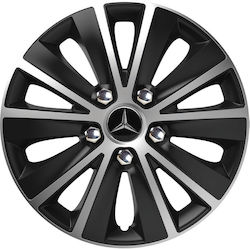 Car Wheel Hubcaps Versaco Paris Black Chrome Silver Bolts 16" 3d Metal Logo Mercedes 4 Pieces Car Wheel Hubcaps Versaco Paris Black Chrome Silver Bolts 16" 3d Metal Logo Mercedes 4 Pieces
