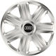 Auto Radkappen Versaco Comfort 13 Zoll Silber Mit Markenlogo 3D Metallisch Audi 4 Stücke