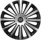 Car Wheel Hubcaps 13" Trend Silver & Black Cbx 3d Metal Logo Chevrolet 4 Pieces