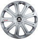 Car Wheel Hubcaps Versaco Evo Silver 14" 3d Metal Logo Daewoo 4 Pieces