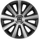 Car Wheel Hubcaps Versaco Aviator Carbon Chrome & Black 14" 3D Metal Logo Mazda 4 Pieces