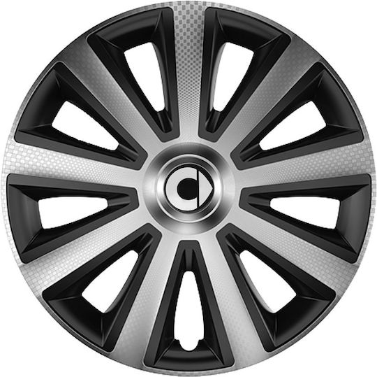 Тасии Трохове Автомобилни Versaco Aviator Карбон Хромирани и Черни 14" 3D Метален Емблема Smart 4 Броя