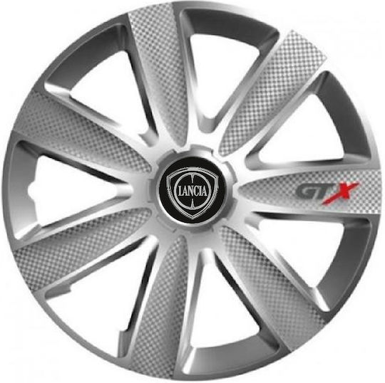 Тасии За Коли Versaco Carbon Gtx 13" 3d Метален Емблема Lancia 4 Броя