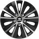 Auto Radkappen Versaco Rapide Nc Schwarz Chrom Silber Muttern 14 Zoll Kompatibilität 3D Metall Daewoo 4 Stücke