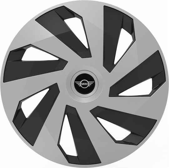 Car Wheel Hubcaps Versaco Vector Chrome Black 15" 3d Metal Logo Mini Cooper 4 Pieces