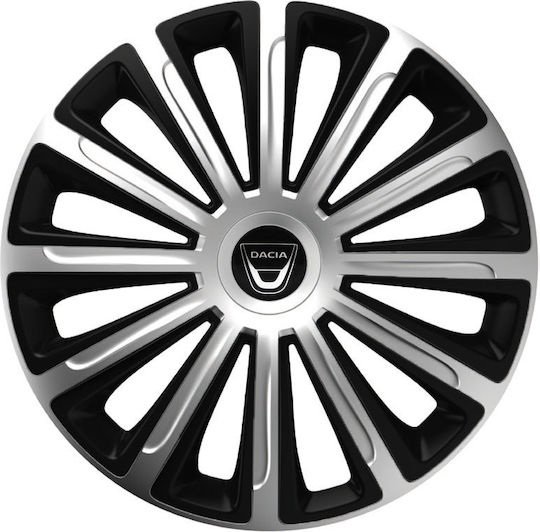 Тасии Трохове Автомобилни Versaco Trend Черно Хром 13" Знак 3d Метален Dacia 4 Броя