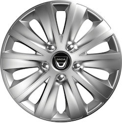 Car Wheel Hubcaps Versaco Rapide Nc Chrome 15" 3d Metal Logo Dacia 4 Pieces