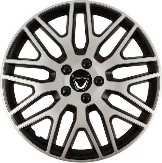 Тасии Троховe Автомобилни Versaco 13" Dakar Сребристо Черно Черни Болтове 3d Метален Емблема Dacia 4 Броя