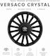 Car Wheel Hubcaps Versaco 15" Crystal So Black Cbx 3d Metal Logo Toyota 4 Pieces