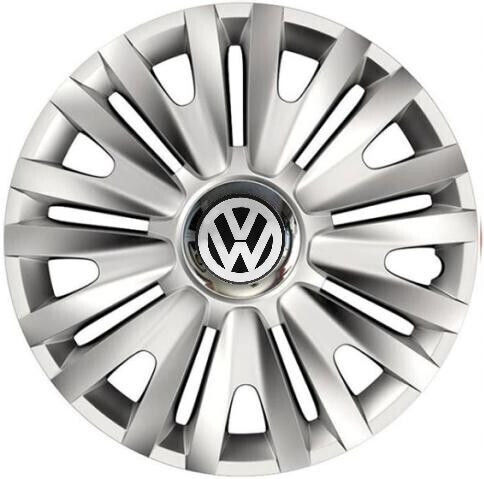 Τάσια Τροχών Αυτοκινήτου Versaco Royal Rc 14" Σήμα 3d Μεταλλικό Vw 4 Τεμάχια