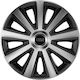 Car Wheel Hubcaps Versaco Aviator Carbon Chrome & Black 16" 3d Metal Logo Ford 4 Pieces