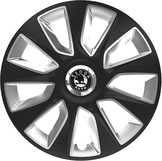 Тасии Трохов Автомобилни Versaco Stratos Rc Черно Хром 16" Знак 3d Метален Skoda 4 Броя