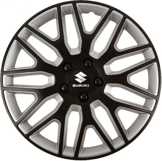 Тасии Трохове Автомобилни Versaco Dakar Черно Сребристо Болтове Черни 14" Знак 3d Метален Suzuki 4 Броя