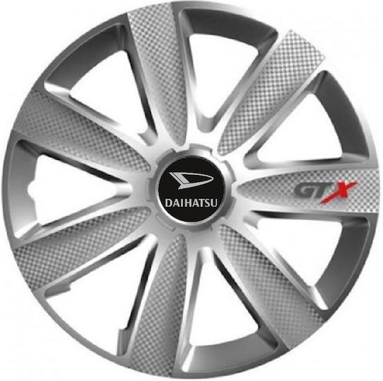Тасии За Коли Versaco Carbon Gtx 14" 3d Метален Емблема Daihatsu 4 Броя