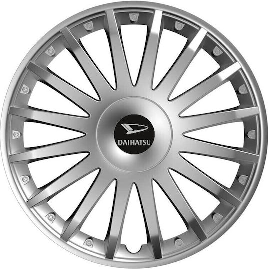 Тасии Троховe На Автомобил Versaco Crystal Сребристи 13" С 3d Метален Емблема Daihatsu 4 Броя