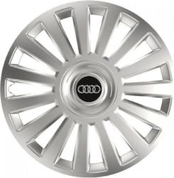 Car Wheel Hubcaps Versaco Luxury Silver 16" 3d Metal Logo Audi 4 Pieces Car Wheel Hubcaps Versaco Luxury Silver 16" 3d Metal Logo Audi 4 Pieces