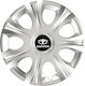 Car Wheel Hubcaps Versaco Impulse Silver 13" 3d Metal Logo Daewoo 4 Pieces