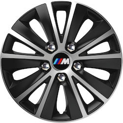 Car Wheel Hubcaps Versaco Paris Black Chrome Si...